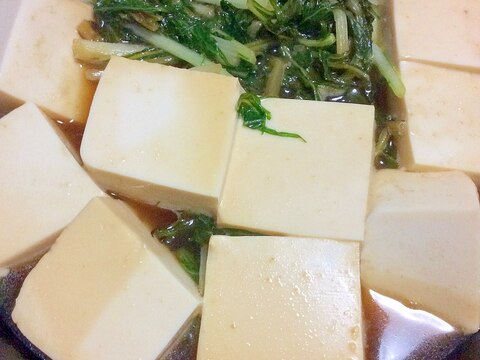 豆腐と水菜すき焼きのたれ煮